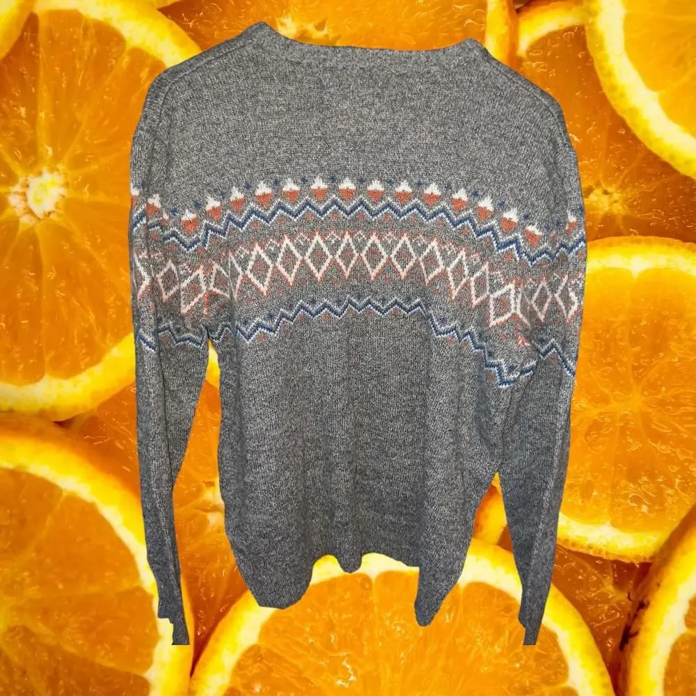 Urban Pipeline Gray Orange and Blue Drew Neck Sweater Size‎ Large